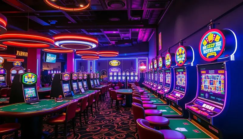 Tampilan permainan kasino slot dan live dealer popular4d
